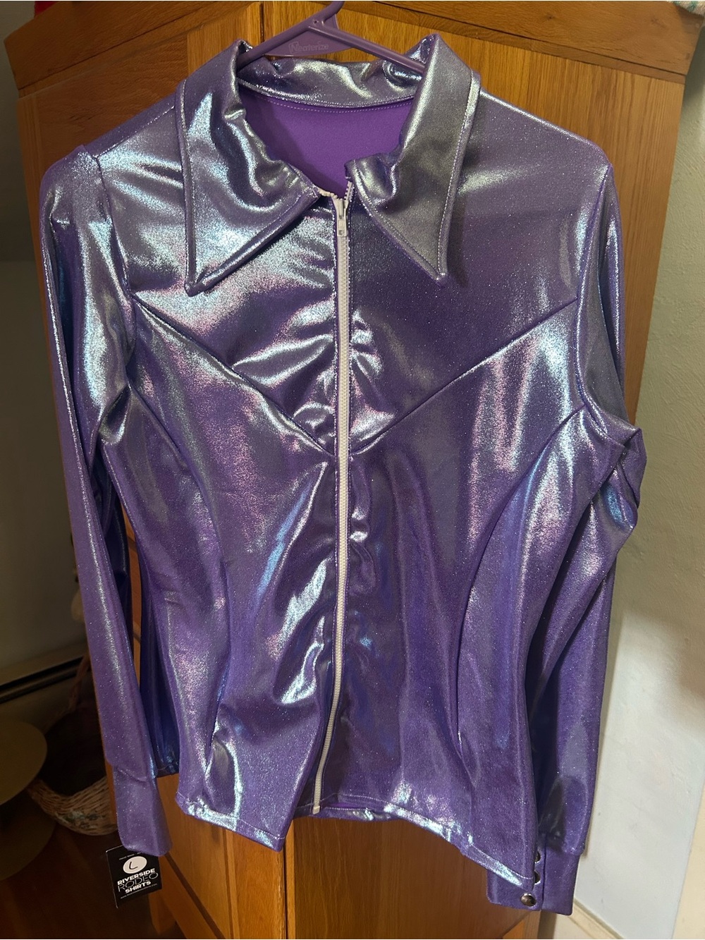 Riverside western zip up show shirt Lavender
